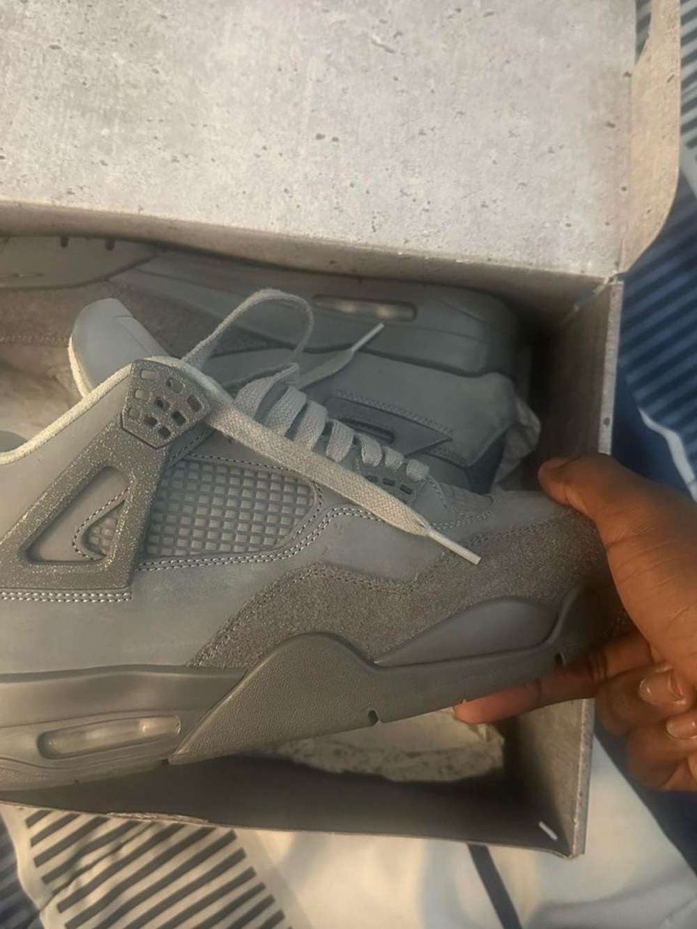 Nike Men's Grey Suede & Mesh Retro Sneakers
